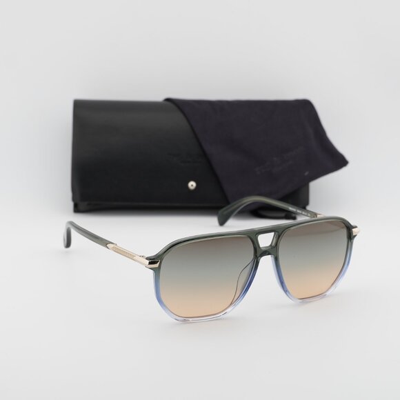 Rag & Bone RNB1074/S 03UK 98 Aviator Sunglasses - Green/Gold/Brown Teal - Picture 8 of 11